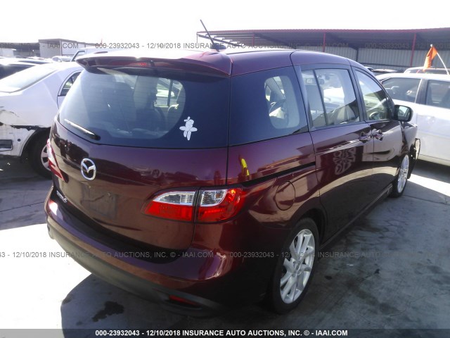 JM1CW2DL7C0144421 - 2012 MAZDA 5 RED photo 4