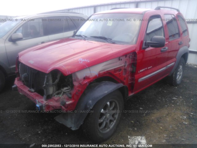 1J4GL48K83W543966 - 2003 JEEP LIBERTY SPORT/FREEDOM RED photo 2