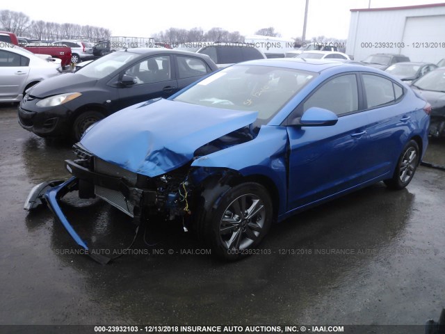 5NPD84LFXJH266891 - 2018 HYUNDAI ELANTRA SEL/VALUE/LIMITED BLUE photo 2