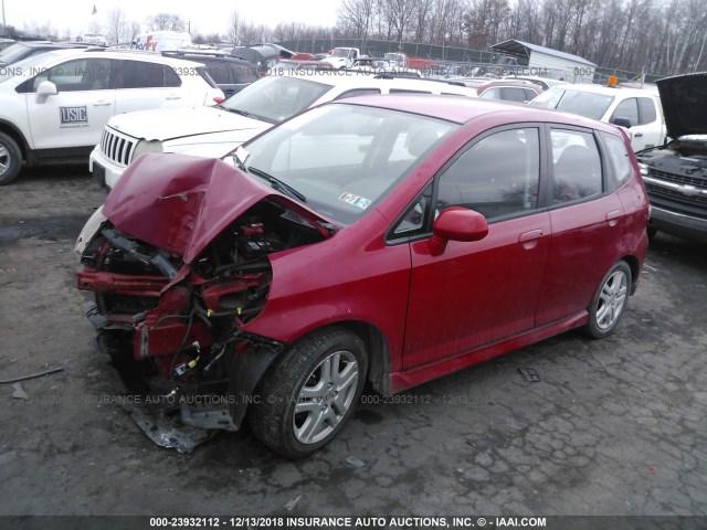 JHMGD38638S062309 - 2008 HONDA FIT SPORT RED photo 2