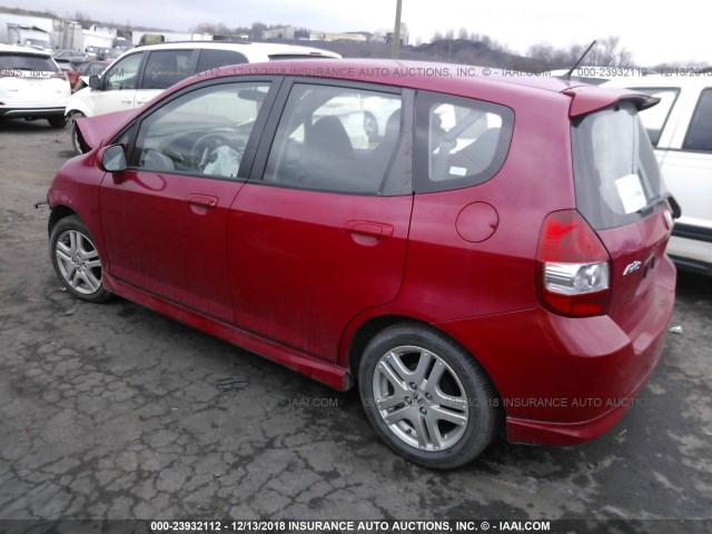 JHMGD38638S062309 - 2008 HONDA FIT SPORT RED photo 3