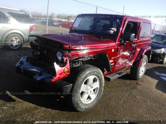 1J4AA5D18BL562676 - 2011 JEEP WRANGLER SAHARA RED photo 2