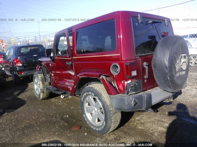 1J4AA5D18BL562676 - 2011 JEEP WRANGLER SAHARA RED photo 3