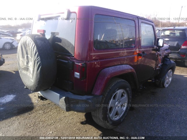 1J4AA5D18BL562676 - 2011 JEEP WRANGLER SAHARA RED photo 4