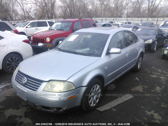 WVWPH63B83P111673 - 2003 VOLKSWAGEN PASSAT GLS SILVER photo 2