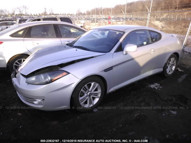 KMHHM66D98U291537 - 2008 HYUNDAI TIBURON GS SILVER photo 2