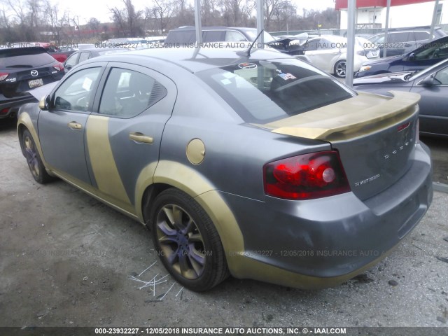 1C3CDZBGXCN255928 - 2012 DODGE AVENGER R/T GRAY photo 3