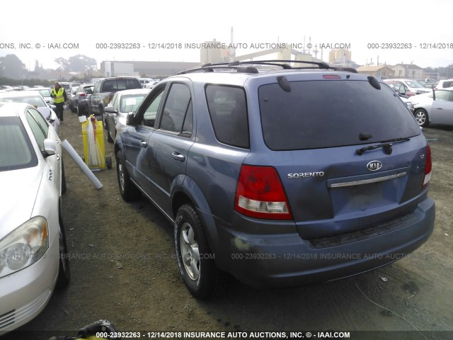 KNDJD733765535720 - 2006 KIA SORENTO EX/LX BLUE photo 3