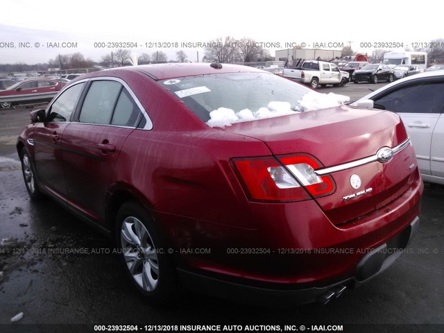 1FAHP2EW9BG141799 - 2011 FORD TAURUS SEL RED photo 3