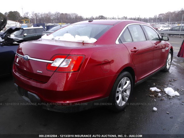 1FAHP2EW9BG141799 - 2011 FORD TAURUS SEL RED photo 4