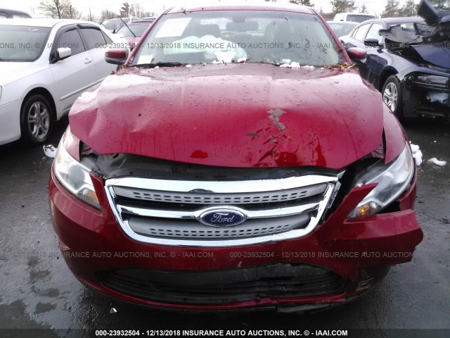 1FAHP2EW9BG141799 - 2011 FORD TAURUS SEL RED photo 6