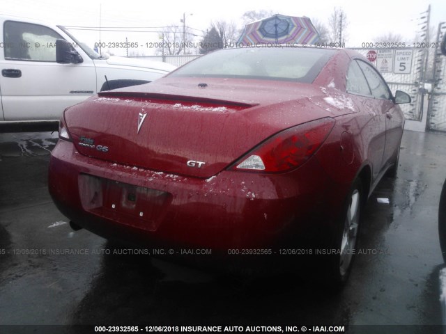 1G2ZH351374100538 - 2007 PONTIAC G6 GT RED photo 4