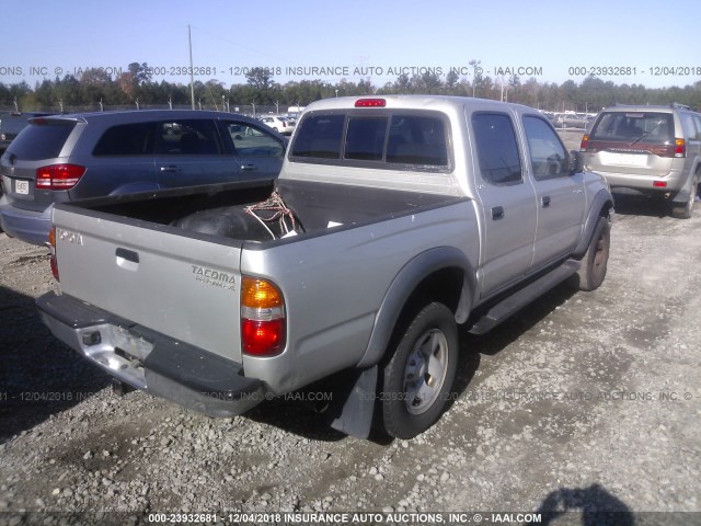 5TEGN92N03Z248931 - 2003 TOYOTA TACOMA DOUBLE CAB PRERUNNER SILVER photo 4