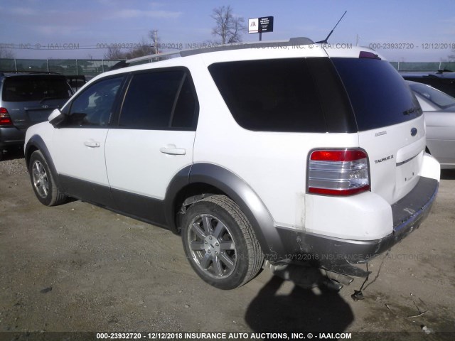 1FMDK02W58GA13502 - 2008 FORD TAURUS X SEL WHITE photo 3