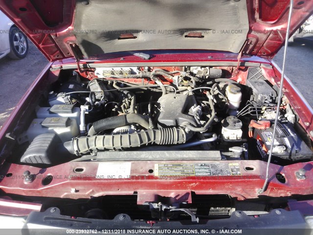 1FTYR10UX7PA29590 - 2007 FORD RANGER RED photo 10