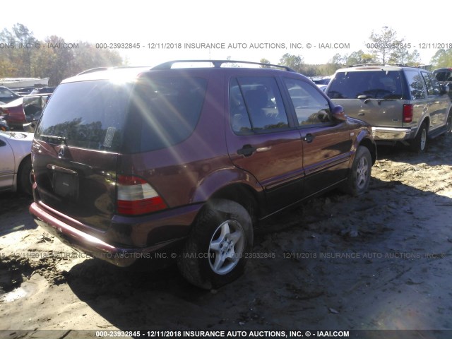 4JGAB54E71A239165 - 2001 MERCEDES-BENZ ML 320 MAROON photo 4