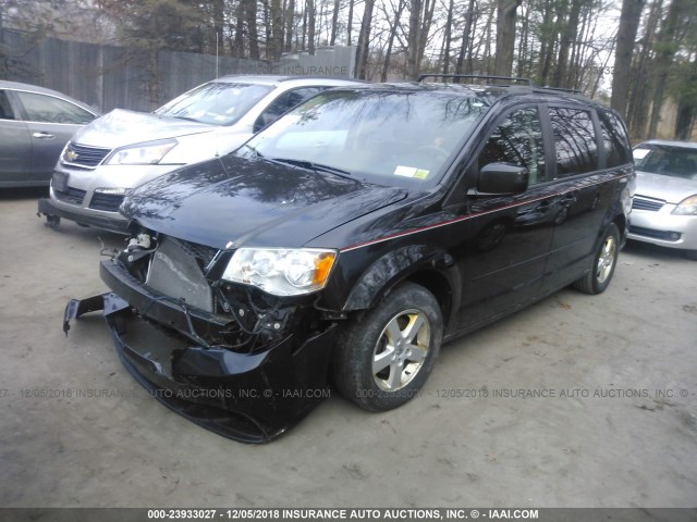 2C4RDGCG2CR318581 - 2012 DODGE GRAND CARAVAN SXT BLACK photo 2