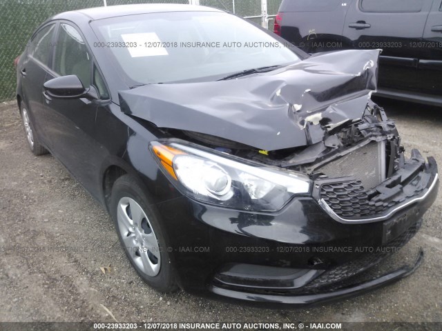 KNAFK4A67G5582364 - 2016 KIA FORTE LX BLACK photo 1