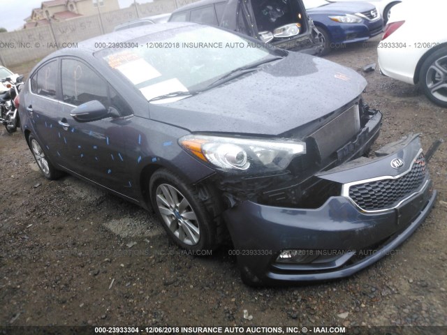 KNAFX4A88E5089714 - 2014 KIA FORTE EX GRAY photo 1