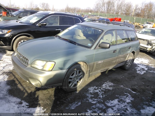 4S3BH675747601909 - 2004 SUBARU LEGACY OUTBACK AWP GREEN photo 2