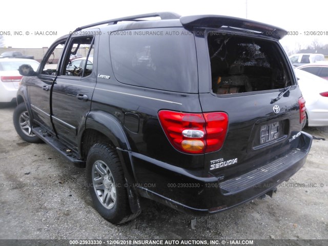 5TDBT48A44S223312 - 2004 TOYOTA SEQUOIA LIMITED BLACK photo 3