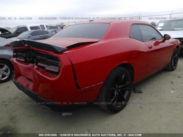 2C3CDZAG7GH321576 - 2016 DODGE CHALLENGER SXT RED photo 4