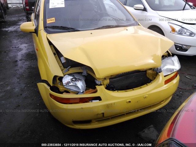 KL1TD62674B195652 - 2004 CHEVROLET AVEO YELLOW photo 6