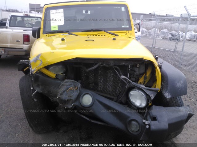 1J4GA39118L606291 - 2008 JEEP WRANGLER UNLIMITE X YELLOW photo 6