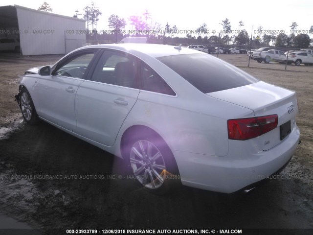 WAUGGAFC0DN031692 - 2013 AUDI A6 PREMIUM PLUS WHITE photo 3