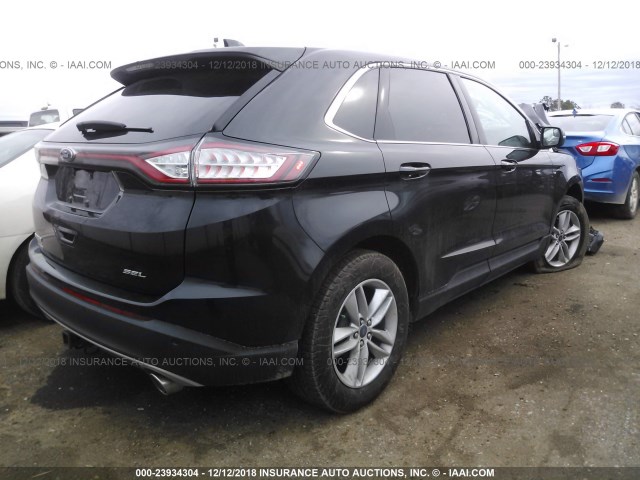 2FMTK3J81FBB08515 - 2015 FORD EDGE SEL BLACK photo 4