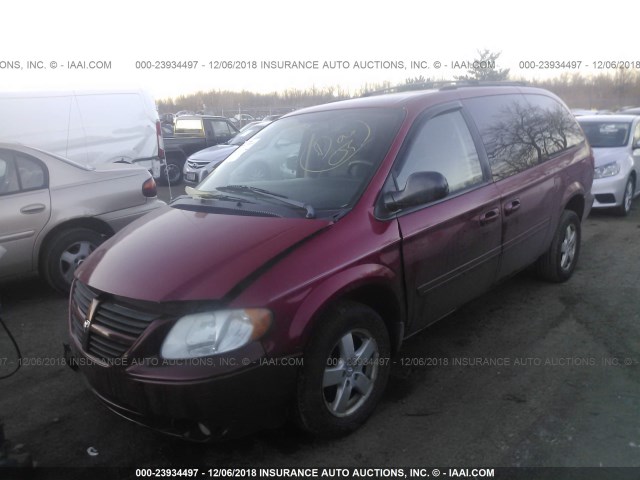 2D4GP44L06R755625 - 2006 DODGE GRAND CARAVAN SXT RED photo 2