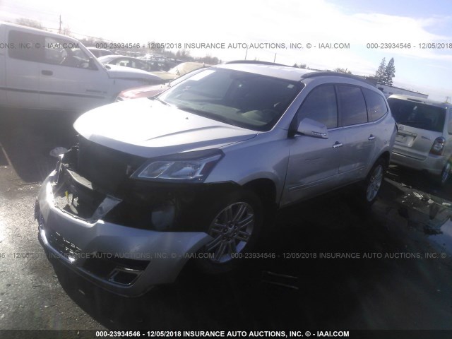 1GNKRGKD9FJ286285 - 2015 CHEVROLET TRAVERSE LT SILVER photo 2