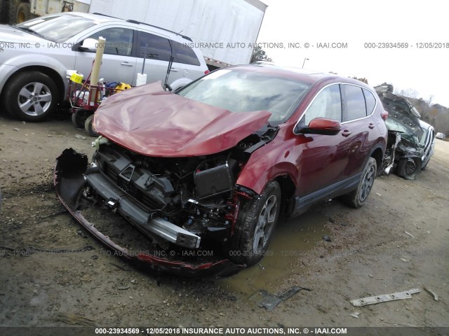 2HKRW1H85HH509392 - 2017 HONDA CR-V EXL RED photo 2