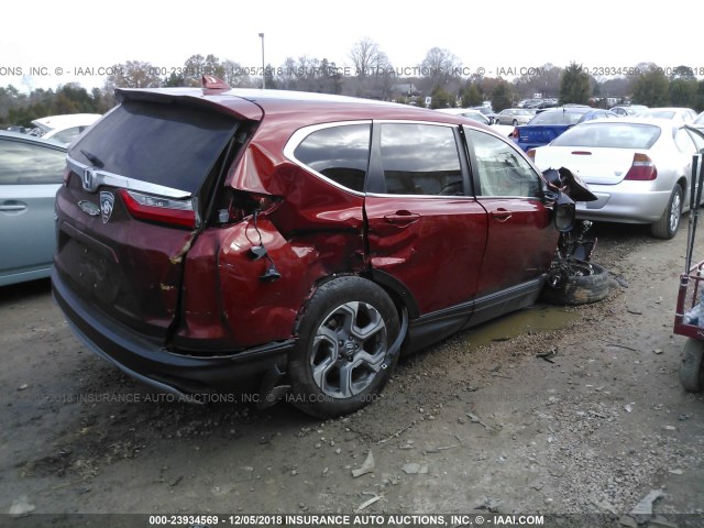 2HKRW1H85HH509392 - 2017 HONDA CR-V EXL RED photo 4