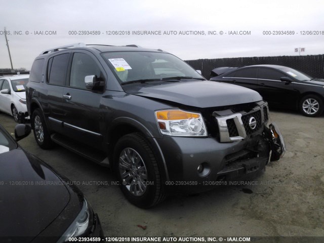 5N1AA0NE6FN621076 - 2015 NISSAN ARMADA PLATINUM GRAY photo 1