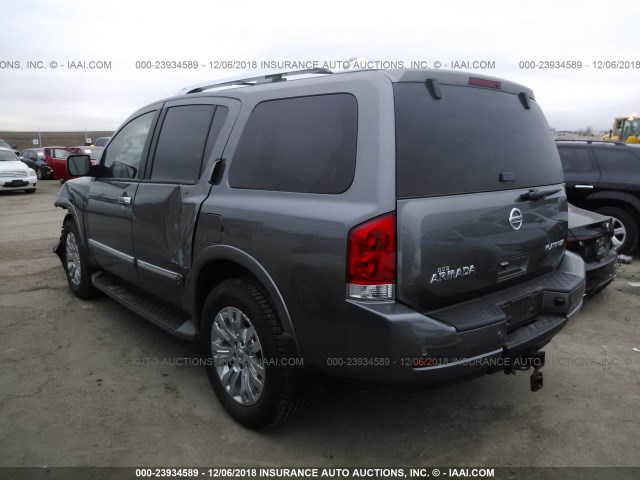 5N1AA0NE6FN621076 - 2015 NISSAN ARMADA PLATINUM GRAY photo 3