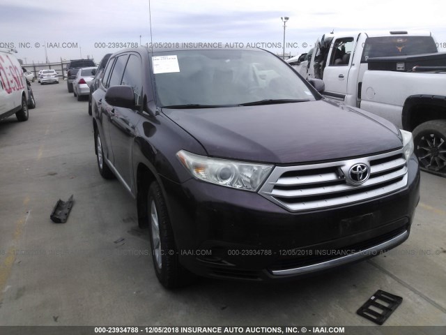 5TDZK3EH7CS050493 - 2012 TOYOTA HIGHLANDER SE MAROON photo 1