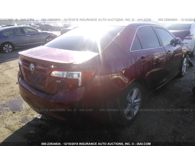 4T1BF1FK6EU803008 - 2014 TOYOTA CAMRY L/SE/LE/XLE წითელი ფოტო 4