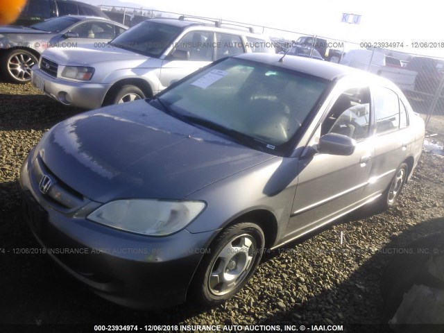 JHMES96645S017443 - 2005 HONDA CIVIC HYBRID GRAY photo 2