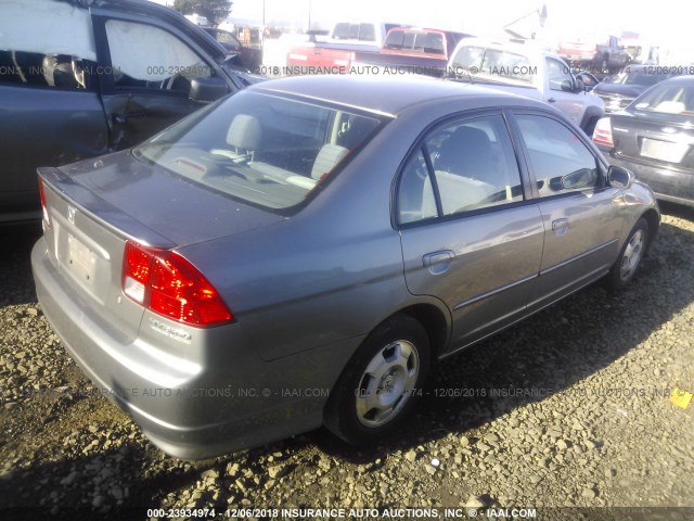 JHMES96645S017443 - 2005 HONDA CIVIC HYBRID GRAY photo 4