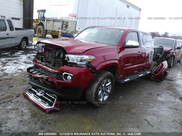 3TMGZ5AN6GM010776 - 2016 TOYOTA TACOMA DOUBLE CAB/LTD RED photo 2