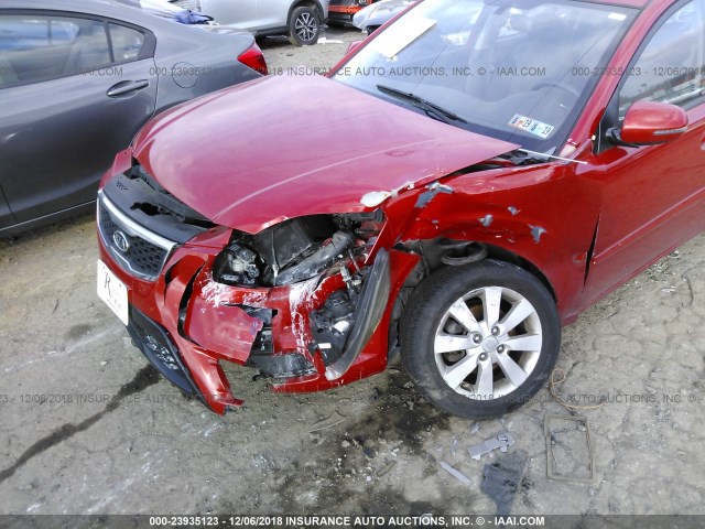 KNADH5A39A6666446 - 2010 KIA RIO LX/SX RED photo 6