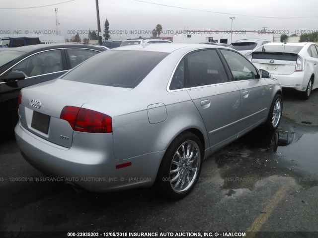 WAUAF78E27A133498 - 2007 AUDI A4 2/TURBO SILVER photo 4