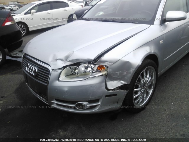 WAUAF78E27A133498 - 2007 AUDI A4 2/TURBO SILVER photo 6