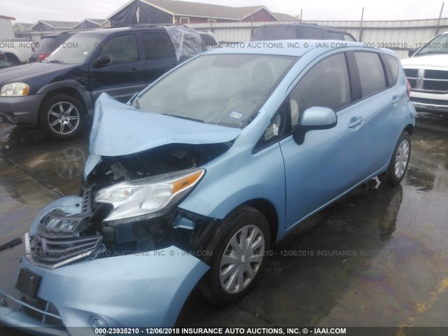 3N1CE2CP5EL430140 - 2014 NISSAN VERSA NOTE S/S PLUS/SV/SL BLUE photo 2