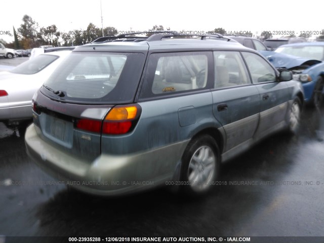 4S3BH675226658022 - 2002 SUBARU LEGACY OUTBACK AWP GREEN photo 4