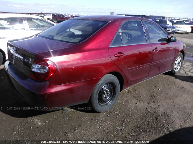 JTDBE32K630167798 - 2003 TOYOTA CAMRY LE/XLE Қызыл фото 4