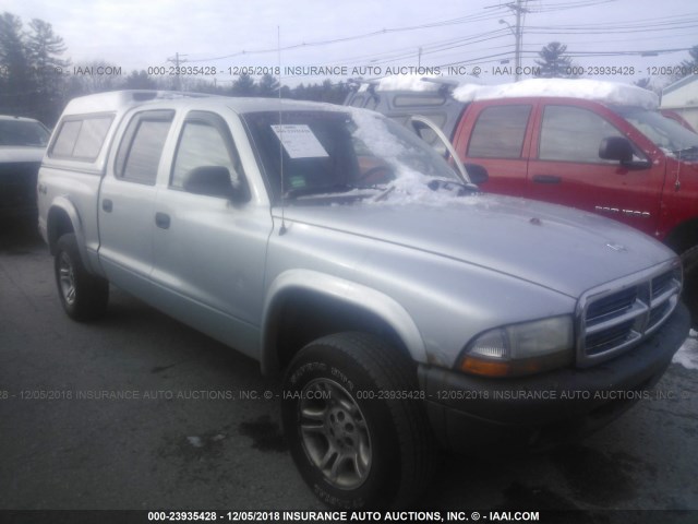 1D7HG38K54S702062 - 2004 DODGE DAKOTA QUAD SPORT GRAY photo 1