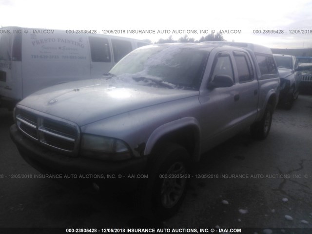 1D7HG38K54S702062 - 2004 DODGE DAKOTA QUAD SPORT GRAY photo 2