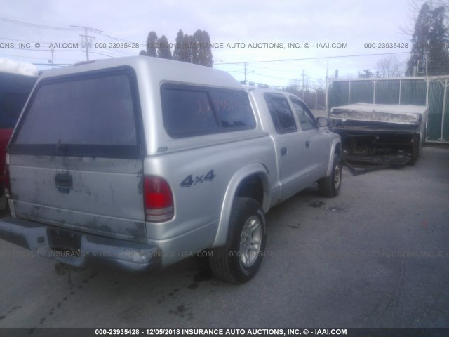 1D7HG38K54S702062 - 2004 DODGE DAKOTA QUAD SPORT GRAY photo 4